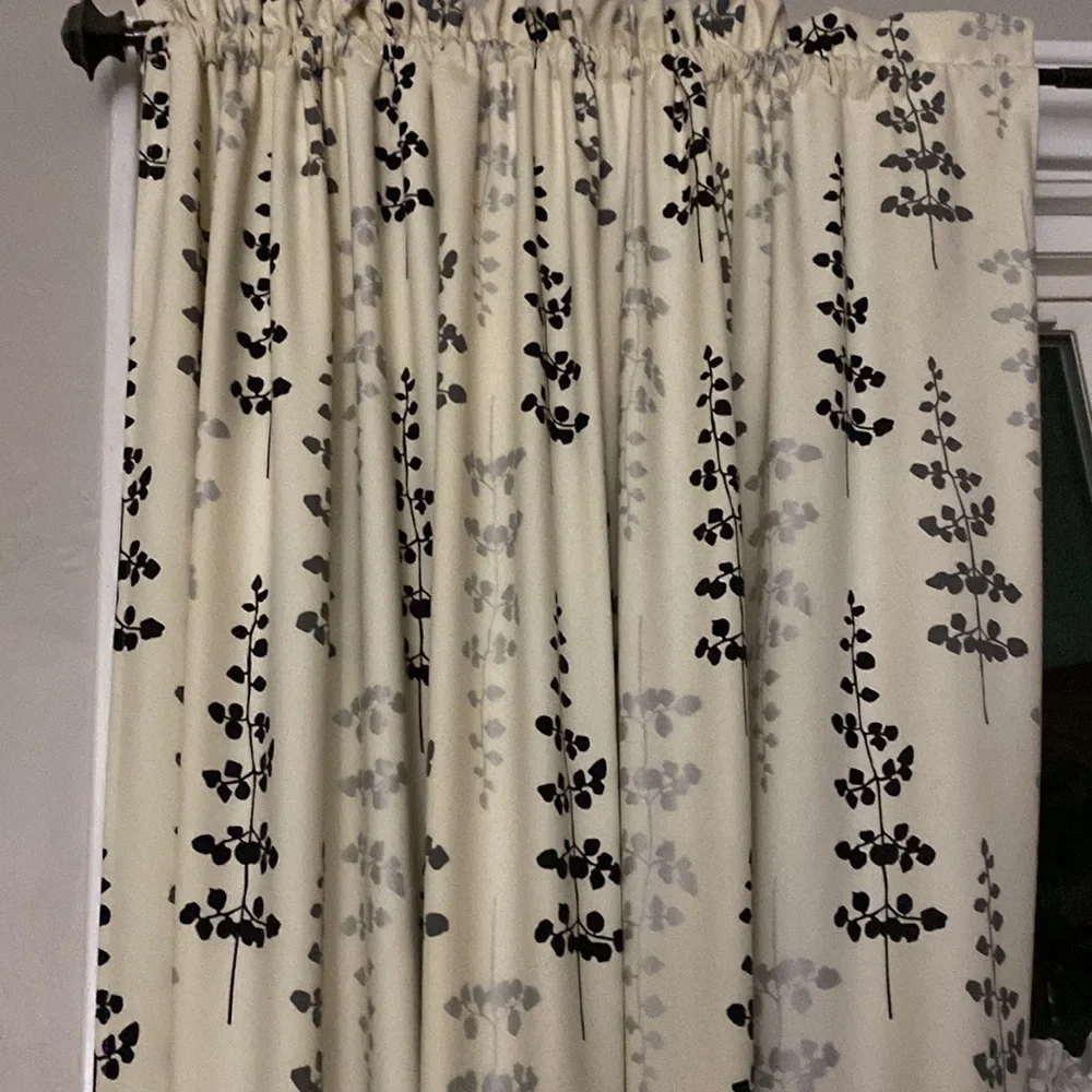 West Elm room darkening curtains -2 panels with tie backs